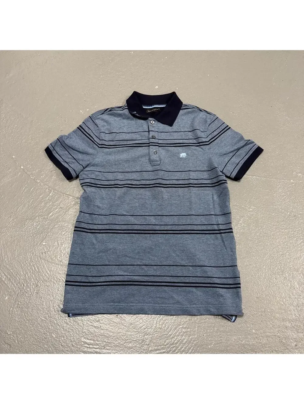 Banana Republic Blue Striped Short Sleeve Polo Shirt